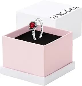 Pandora Anillo Timeless 198421c02-52 CorazóN Rojo