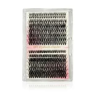 30d+40d Lash Clusters Wispy Individual Lashes 280pcs Natural C Curl Cluster Eyelash Extensions 9-16mm Mix Length, No Glue Needed Self-Adhesive Lashes For Easy Application