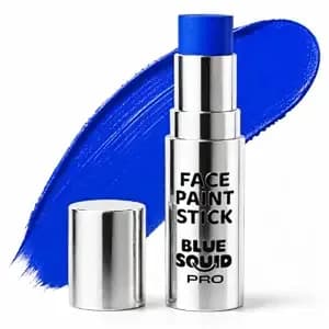 Blue Squid Pro Blue Face Paint Stick - Waterproof Blue Body Paint For Skin Adults & Kids Eye Black Baseball, Eyeblack Softball - Hypoallergenic Twist-Up Non-Toxic Makeup Stick For Cosplay, Sports, Sfx