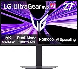 Lg 27gm950b-B 27-Inch Ultragear Evo Mini-Led Ips 5k 165hz Gaming Monitor