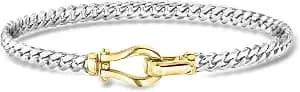 Ross-Simons Silver And 14kt Gold-Plated Curb-Link Bracelet
