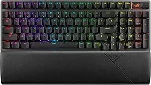 Asus Rog Strix Scope Ii 96 Wireless Mechanical Gaming Keyboard – 96% Full-Size, Tri-Mode Connectivity, Hot Swappable Pre-Lubed Rog Nx Snow Linear Switches, Pbt Keycaps, Rgb, Pc/Mac Support-Black