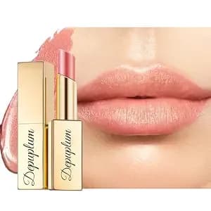 Depuplum Nude Shimmer Lipstick For Women Moisture Tinted Lip Balm - Apricot Nourish Lip Gloss Glitter Lip Stick,g118 Undertone -Nude Apricot