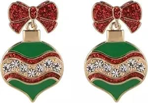 Hallmark Enamel And Stone Ornament Earrings