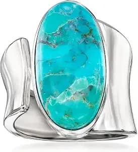 Ross-Simons Turquoise Wrap Ring In Sterling Silver