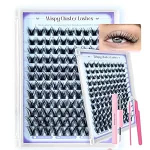 120pcs Manga Bunny Lash Clusters Kit, Spiky Wispy C Curl Individual Lashes 10-18mm, Reusable Natural False Eyelash Extensions Complete Set For Beginners With Lash Glue Bond & Seal, Tweezers, Brush