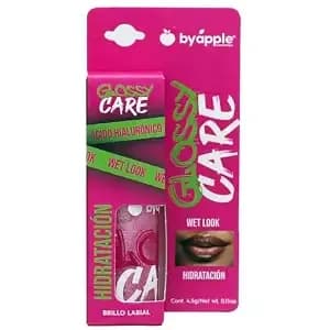 Apple Glossy Care Lip Gloss, Pink Vibes Shimmer, 0.1 Fl Oz - Wet Look Finish