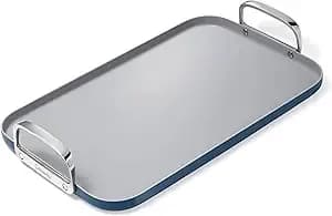 Caraway Double Burner Griddle - 19x12” Griddle Pan - Non-Stick Ceramic Coated - Non Toxic, Ptfe & Pfoa Free - Oven Safe & Compatible With All Stovetops - Navy