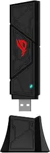 Asus Rog Usb-be92 Tri-Band be6500 Wifi 7 Usb Adapter, 6ghz Band, Support 4096-Qam, Multi-Link Operation (Mlo), Compatible With Type A And C, wpa3 Network Security