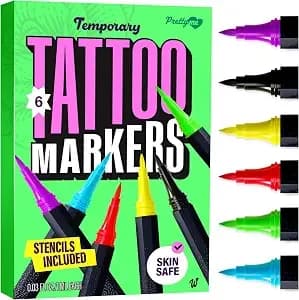 Temporary Tattoos Markers - Henna Body Tattoo Kit For Girls & Adults - Skin Pens For Teen Girl Gifts Trendy Stuff - 12 + Year Old - Cool Birthday Gift Ideas Teens 12 13 14 15 16 17 18 Tween
