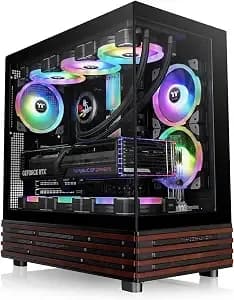 Thermaltake View 270 Plus Ws Argb; Mid Tower; 3x120mm Lite Fans Included; 360mm Radiator Support; 420mm Gpu Clearance;Bottom Wood Trim; E-Atx/Atx/Matx/Mitx; 220mm Psu Clearance;Black; Ca-1y7-00m1wn-Ws