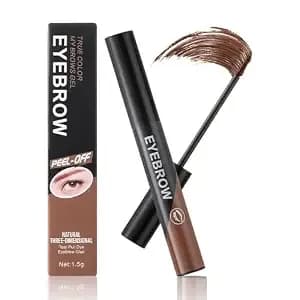 Eyebrow Gel, Eyebrow Tattoo Peel Off Brow Gel For Brow Makeup, Dark Brown - Brow Tattoo Waterproof & Smudge-Proof, Eye Brow Gel 3 Days Duration For Women Creating Charming Voluminous Eyebrow Color