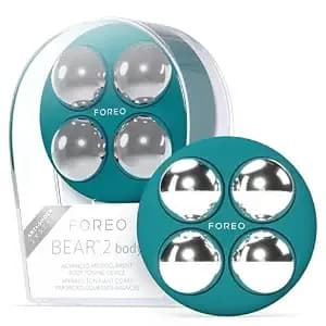 Foreo Bear 2 Body Advanced Microcurrent Body Sculpting Machine - Cellulite Massager & Lymphatic Drainage - Firm & Contour - Body Massager - Increases Absorption Of Skin Care Products - Evergreen - Microcurrent Body Massager, Cellulite Massager, Lymphatic