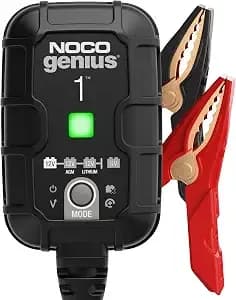 Noco genius1 1a 6/12v Smart Battery Charger, Trickle Charger & Maintainer - Overcharge Protection, Desulfator, Temperature Compensation, Force Mode, For Lead-Acid (Wet, Gel, Agm) & Lithium (lifepo4)