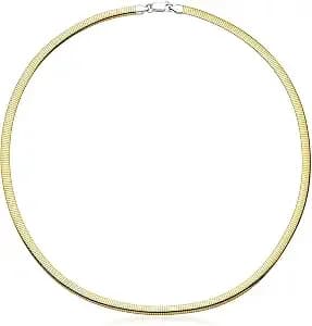 Ross-Simons Italian 4mm Silver And 14kt Gold-Plated Omega Necklace