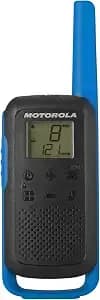 Motorola Solutions, Portable Frs, t270, Talkabout, Two-Way Radios, Rechargeable, 22 Channel, 25 Mile, Black W/Blue, 2 Pack