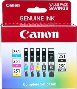 Canon Pgi-250/ Cli-251 5 Color Amazon Pack