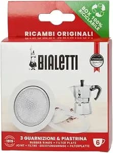 Bialetti Spare Parts, Includes 3 Gaskets And 1 Plate, Compatible With Moka Express, Fiammetta, Break, Happy, Dama, Moka Timer And Rainbow (6 Cups)