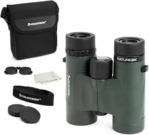 Celestron Nature Dx 10x32 Waterproof Birding Binoculars - 32mm Objective Lenses, 10x Magnification, Wide 7.4° Field Of View, Phase-Coated Bak-4 Prisms, Fogproof Construction