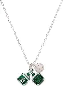 Alex And Ani Barbie™ Pickleball Charm Pendant, Brass Shiny Silver