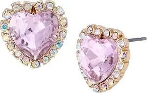Betsey Johnson Stone Heart Stud Earrings
