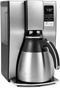 Mr. Coffee 10-Cup Programmable Coffee Maker, Insulated Thermal Carafe, Brew Strength Selection, Brew Now Or Later, Stainless Steel