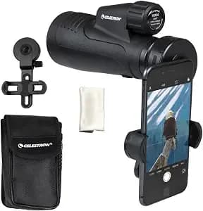 Celestron – Outland X 10x50 Monocular – Includes Smartphone Adapter – Large 50mm Objective Lens – Multi-Coated Optics – Bak-4 Prism –Waterproof & Fogproof – Tripod Adaptable – Belt Case Included