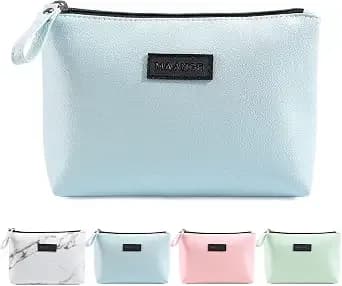 Maange Cosmetic Bags For Women Small Makeup Bag For Purse Pu Leather Makeup Pouch Travel Makeup Bag With Zipper Make Up Bag For Travelling