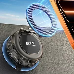 Acer Gadget Car Phone Mount, Vacuum Magnetic Phone Holders For Your Car - [Strongest 108+Lbs Suction & 5000gf Magnetic, Carbon Fiber] Adjustable Holder For Cell Phone, Fit For Iphone 17 Pro Max -Grey