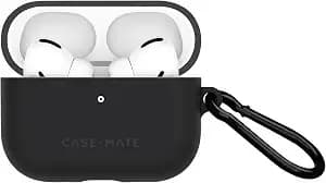 Case-Mate Tough Airpods Pro 3 Case With Black Carabiner - Black - Rugged Wireless Charging Compatible Case For Keys, Tote, Purse & More - Protective Cover For Airpods Pro 3 With Led Display