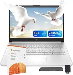 Hp Stream 14" Hd Laptop, Intel Processor n150, 8gb Ram, 288gb Storage (128gb Ufs+160gb Docking Station Set), Intel Graphics, 1 Year Office 365, Copilot, Wi-Fi 6, Win 11, Natural Silver