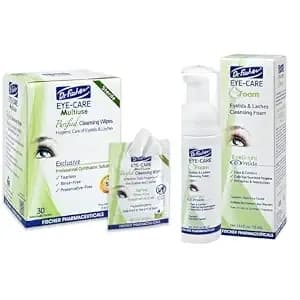 Dr. Fischer Eyelid Wipes For Cleansing Sensitive Skin And Tea Tree Oil Eye Lid Scrub And Wash For Sensitive Eyes, Makeup Remover, Daily Cleanser