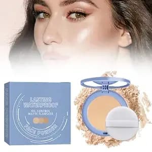 Beauty Powder Cake For Makeup Hold, Face Powder Makeup For Women, Waterproof Matte Perfection Pressed Powder For Achieve A Flawless Matte Complexion (Natural Beige, 0.35 Fl Oz)