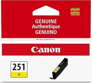 Canon Cli-251 Genuine Yellow Ink Tank, Compatible With mg6320, ip7220 & mg5420, mx922, mg5520, mg6420, mg7120, ix6820, ip8720, mg7520, mg6620, And mg5620 Printers