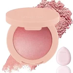 Luminous Blush Powder - Multi-Use Face Blush, Ultra Fine & Smooth Buildable Formula, Long Lasting Natural Glow For Cheeks & Eyes, Makeup Gift For Women & Teens(Peach Pink)