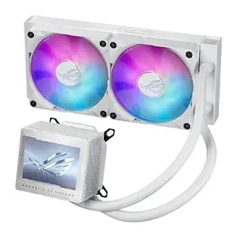 Asus Rog Ryujin Iii 240 Argb Wht All-In-One Liquid Cpu Cooler With 240mm Radiator. Asetek 8th Gen Pump, 2x Magnetic 120mm Argb Fans (Daisy Chain Design), 3.5” Lcd Display.,White, 6 Year Warranty