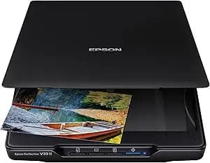 Epson Perfection v39 Ii Flatbed Photo Scanner 4800 Dpi Optical Resolution - 4800 Dpi Optical Resolution Image Scanning High-Rise Removable Lid Scan To Cloud And Usb Power Black