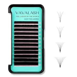 Easy Fan Lash Extensions, Volume Lashes Extensions D Curl 0.05mm 8-25mm Mixed & Single Lash Tray, One Second Blooming Self Fanning Lashes Super Matte Black Soft For Professional Supply（D-0.05,8-15mm）