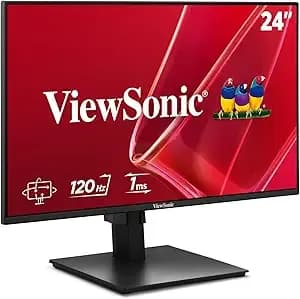 Viewsonic va2448-Mhj 24 Inch 1080p Monitor, Ips Display With 120hz For Smooth Home And Office Viewing, Eye Care Technology, Advanced Ergonomics, Hdmi, And Vga Inputs