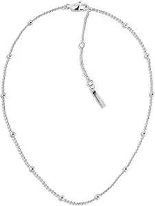 Calvin Klein Women’S Ck Layered Chain Necklace - Delicate Chains, Mixed Textures, Minimalist Jewelry - Gift For Her