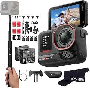 insta360 Ace Pro 2 Motorcycle Bundle- 8k Waterproof Action Camera Co-Engineered With Leica, Flagship 1/1.3" Sensor, 8k30, 2.5" Flip Screen - Includes Motorcycle Bundle, Invisible Selfie Stick