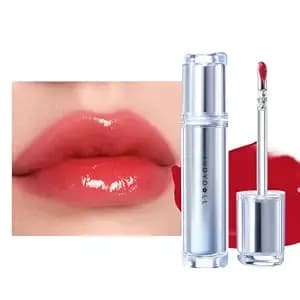 Judydoll Ice Watery Lip Gloss, Moisturizing Liquid Lipstick With Hyaluronic Acid & Collagen,Long-Lasting Mirror Lip Glazes With Iron Applicator (#07 Cherry Fizz-New Pkg)