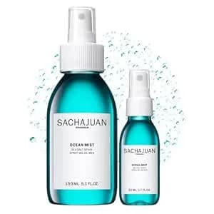 Sachajuan Ocean Mist Sea Salt Spray + Travel, Texturizing, Pack Of 2 - For Wavy, Curly & All Hair Types, Non-Sticky Matte Finish, Ocean Silk Technology