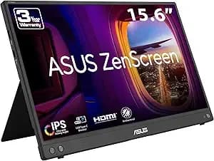 Asus Zenscreen mb16ahv 15.6 Inch 1080p Portable Monitor - Kickstand, Anti-Glare, Blue Light Filter, Mini Hdmi, Tripod Mountable, Protective Sleeve, Travel Display For Macbook And Pc