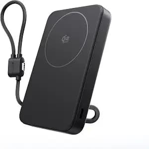 Ef Ecoflow Rapid Mag Power Bank, qi2.2 25w Magsafe-Compatible Portable Charger, 10,000mah Magnetic Power Charger With Built-In Usb-C Cable And Foldable Stand, For Iphone 17/16/15