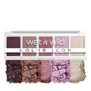 Wet N Wild Color Icon Eyeshadow Makeup 5 Pan Palette, Matte, Shimmer, Metallic, Long Wearing, Rich Buttery Pigment, Cruelty Free - Petalette