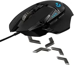 Logitech g502 Proteus Core Tunable Gaming Mouse, 12,000 Dpi On-The-Fly Dpi Shifting, Personalized Weight And Balance Tuning With (5) 3.6g Weights, 11 Programmable Buttons, Fully Customizable Surface