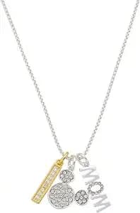 Disney Mickey Mouse Two-Tone Crystal Pendant Necklace Silver Plated - This Officially Licensed Mickey Mouse Pendant Necklace Is Crafted From Silver-Plated With Crystal Accents.