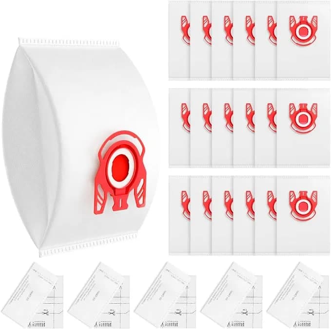 20 Pack 3d Airclean Fjm Vacuum Cleaner Bags For Miele Fjm Vacuum Cleaner - Compatible With Miele Compact c1/c2, Complete c1, s241, s290, s300i, s500, s700, s4 & s6 Series, Replaces Part 10123220