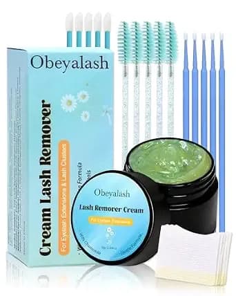 Obeyalash Eyelash Extension Remover, Cream Lash Glue Remover Kit 10g - Eyelash Extension Remover With Cream, Chamomile Eyelash Adhesive Removal, Gentle Formula For Lash Extensions Glue